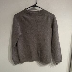 Filson Women’s Large Gray Beige Made In Scotland Wool Crewneck Sweater